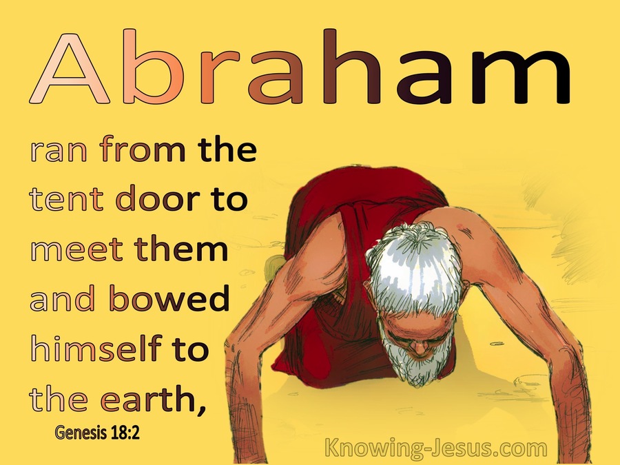 Genesis 18:2 Abraham bowed himself to the earth (yellow)